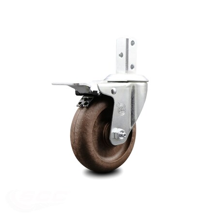 Service Caster 4 Inch High Temp Glass Filled Nylon 3/4 Inch Stem Caster with Total Lock Brake SCC-SQTTL20S414-GFNSHT-34